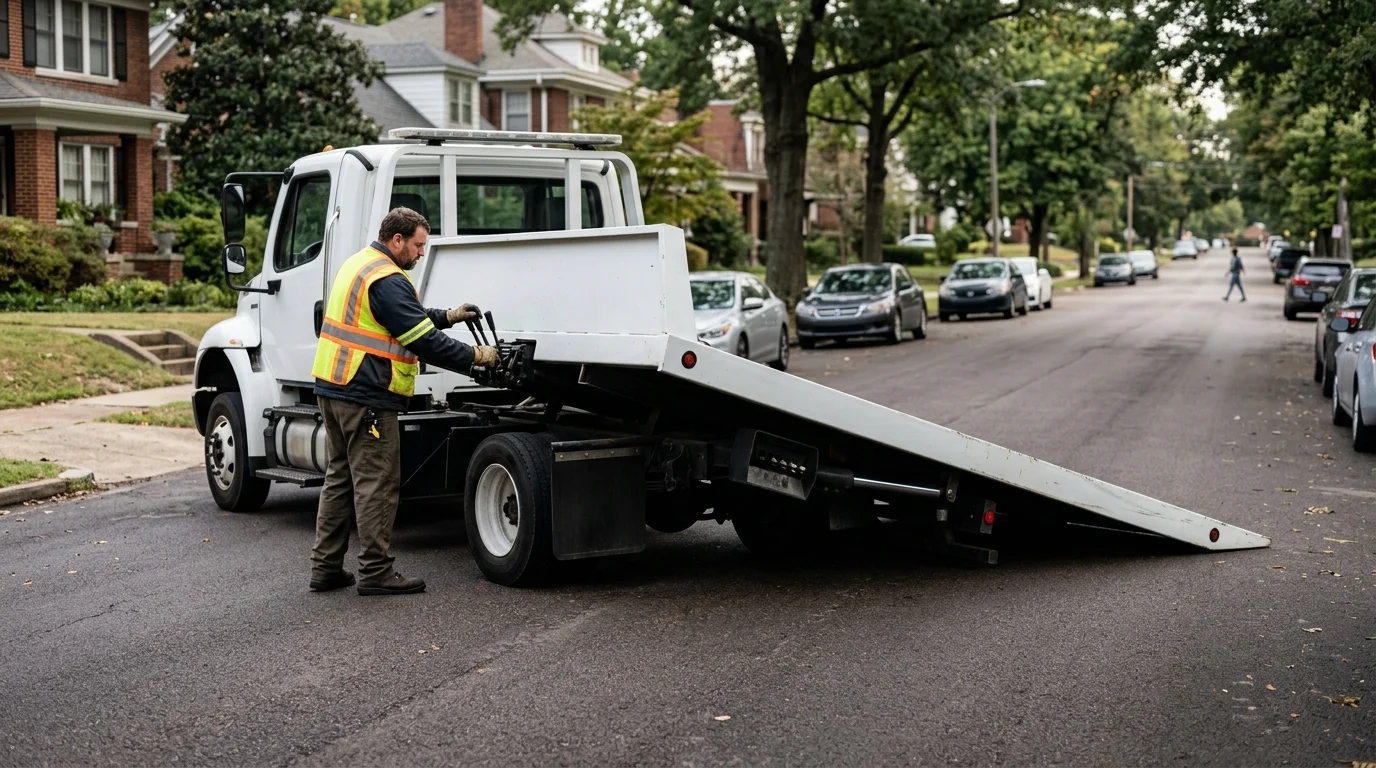 All-wheel-drive car resting with all four wheels on a flatbed carrier